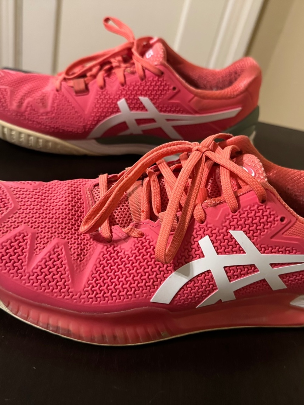 ASICS Gel Resolution 8 Women’s Tennis Court Shoes Coral Pink Size 11